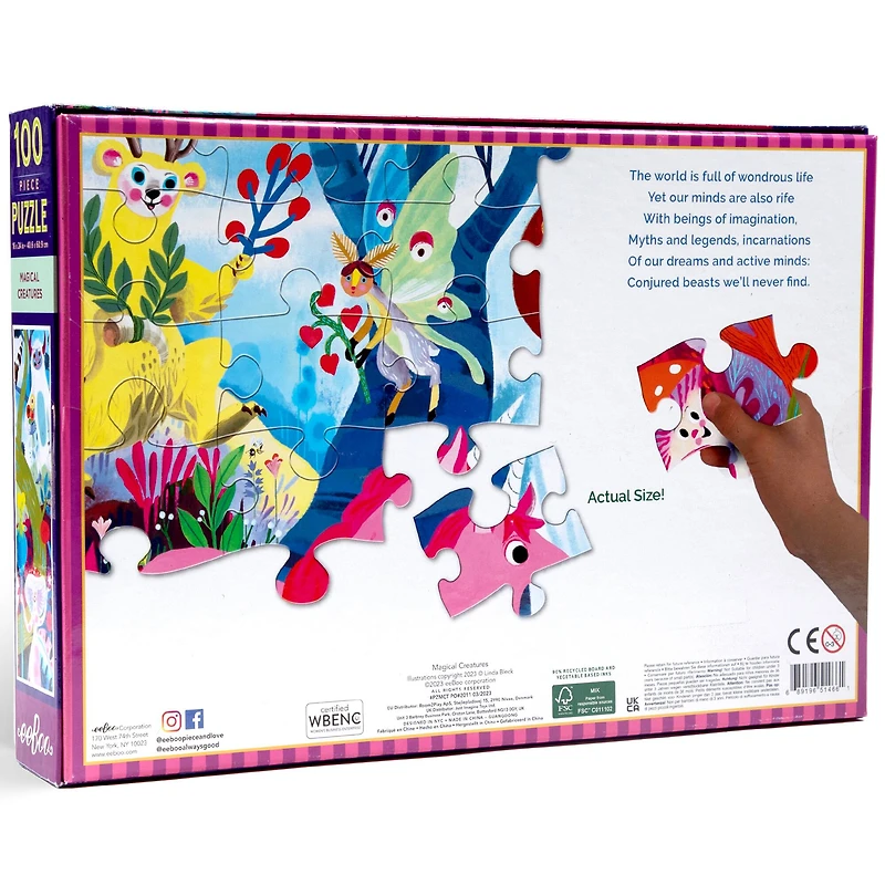 eeBoo Magical Creatures 100 Piece Puzzle