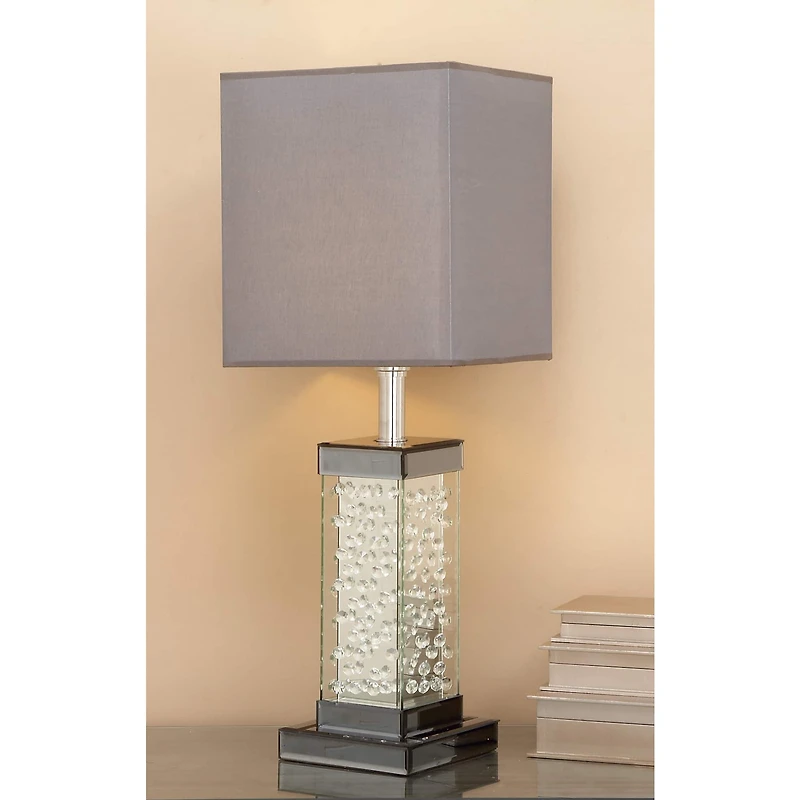 31" Gray Glass Glam Table Lamp