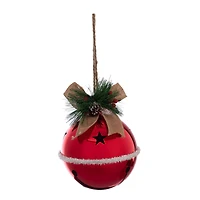 7.5" Jumbo Red Bell with Pinecone & Berries by Ashland®