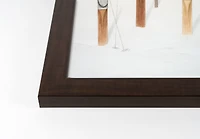 Painted Skis In Snow Black Framed Print Under Plexiglass