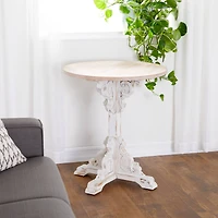 2.5ft. White Chinese Fir Farmhouse Accent Table
