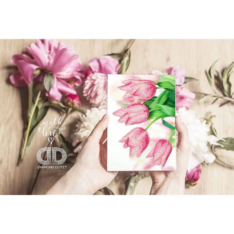 Diamond Dotz® Romantic Tulips Diamond Painting Card Kit