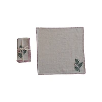 Hello Honey® Holly Embroidered Cotton & Linen Blend Napkins, 4ct.