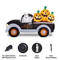 Glitzhome® 8ft. Lighted Inflatable Truck With Jack-O-Lantern Pumpkins Décor