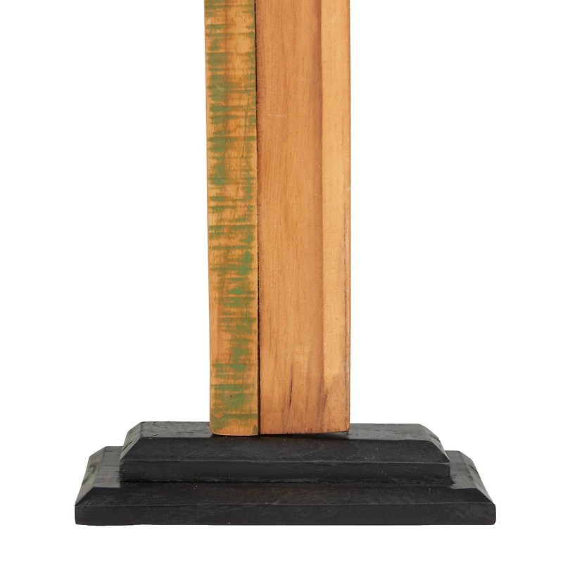 21" Brown Natural Cross Sculpture