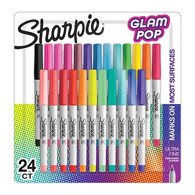 Sharpie® Ultra-Fine 24 Color Glam Pop Permanent Marker Set