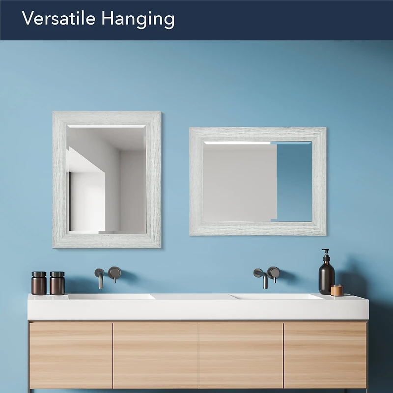 Head West® Textured Chrome Rectangular Wall Vanity Mirror