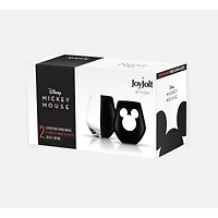 JoyJolt® Disney® 20oz. Luxury Mickey Mouse Crystal Stemless Wine Glass, 2ct.