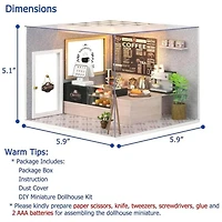 Wizardi Café Miniature Dollhouse Roombox Kit