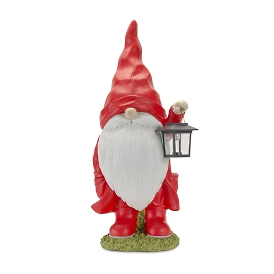 24.75" Raincoat Garden Gnome with Lantern Statue