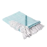 DII® Aqua Herringbone Stripe Throw