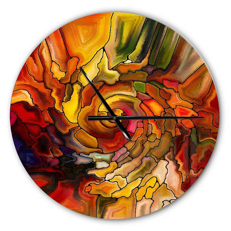 Designart 'Illusions Of Stained Glass Modern Wall Clock