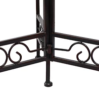 24" Brown Metal Tiered Traditional Plant Stand