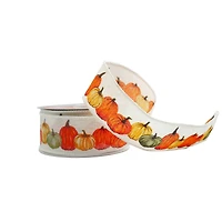 1.5" x 10yd. Pumpkin Fall Faux Linen Wired Ribbon by Celebrate It®
