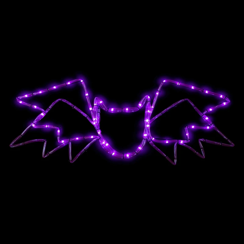 23.5" LED Purple Bat 4 Function Halloween Window Silhouette