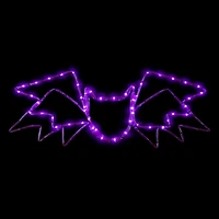 23.5" LED Purple Bat 4 Function Halloween Window Silhouette