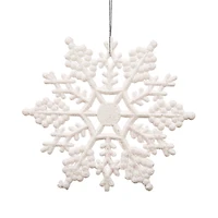 24ct. 4" White Glitter Snowflake Christmas Ornaments