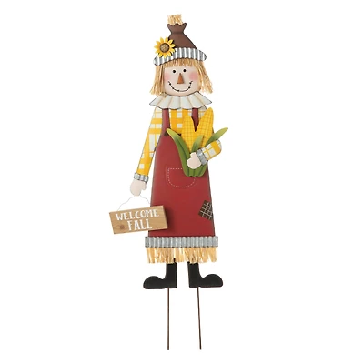 Glitzhome® 37.25" Metal Scarecrow Yard Stake/Standing/Hanging Sign