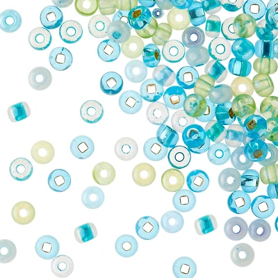 12 Pack: John Bead Angle Blue Mix Czech Glass Seed Beads, 6/0