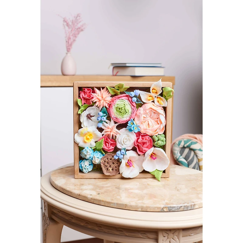 OKTO DIY Wood & Craft Romance Flowers Clay Kit