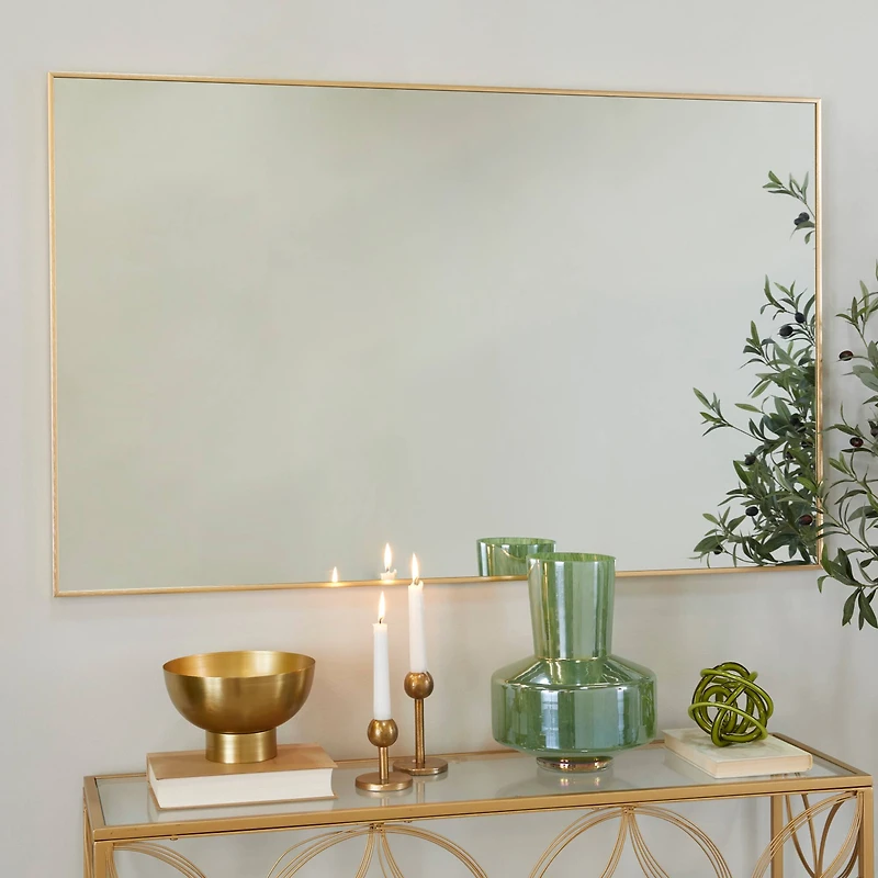 Gold Metal Glam Wall Mirror, 30" x 1" x 47"