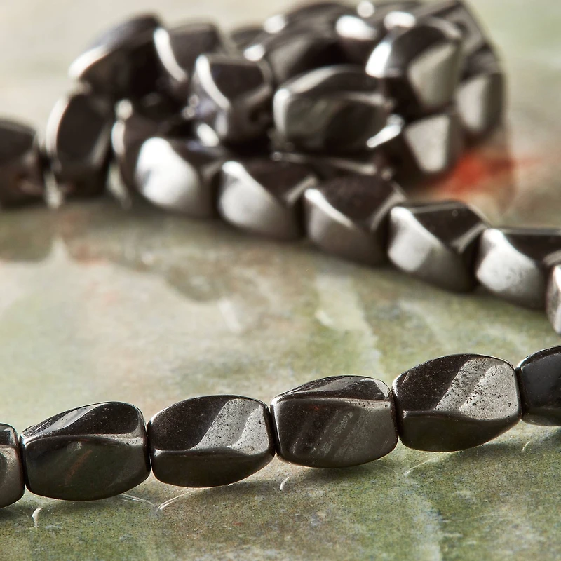Silver Hematite Magnetic Twist Beads, 8mm by Bead Landing™