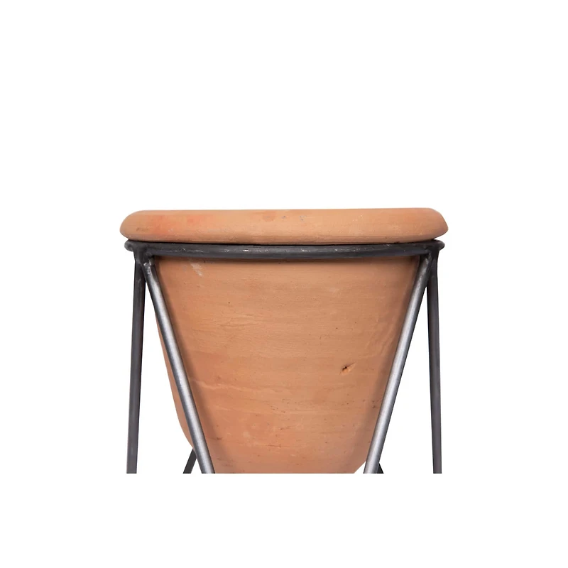 Hello Honey® 8.5" Terra Cotta Pot With Metal Stand Set