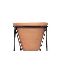 Hello Honey® 8.5" Terra Cotta Pot With Metal Stand Set