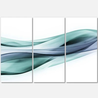 Designart - Fractal Lines Grey Blue