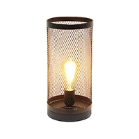 Simple Designs 13" Mesh Cylindrical Steel Table Lamp