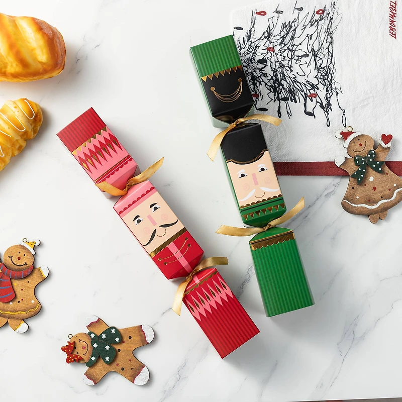 Glitzhome® 8PK 2"D x 12"H Nutcracker Christmas Party Crackers with Gift Contents