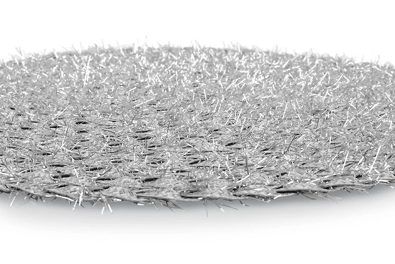 DII® Silver Round Polypropylene Woven Tinsel Placemat (Set of 6)