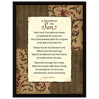 Prayer For My Son Wood Framed Art