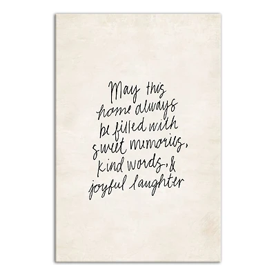 Sweet Memories, Kind Words, Joyful Laughter 20" x 30" Canvas Wall Art