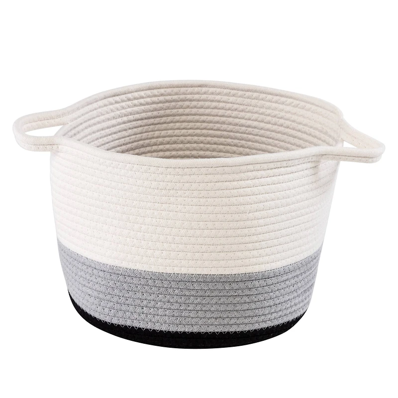 Honey Can Do Black & White Ombré Nesting Cotton Rope Storage Basket Set