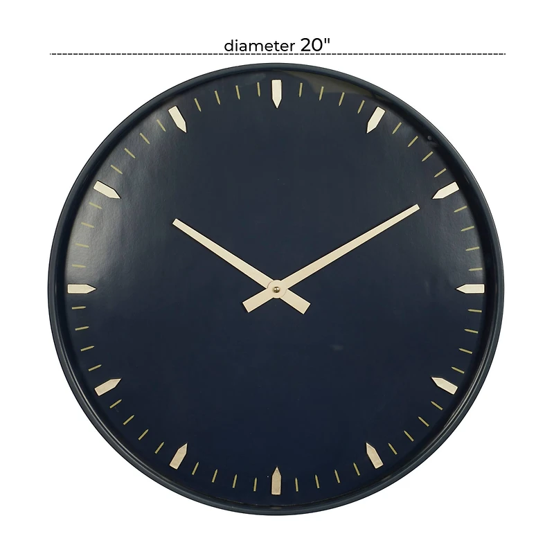 Black Glass Contemporary Wall Clock, 20" x 20" x 3"