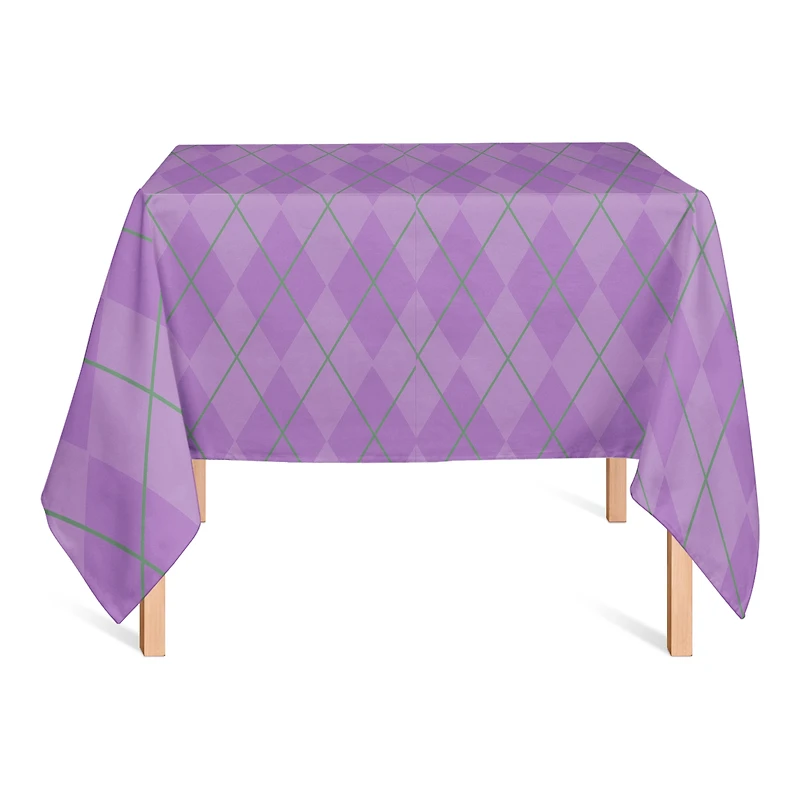 58" Mardi Gras Purple Argyle Tablecloth