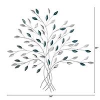 30" x 30" Hand-Painted Metal Tree of Life Wall Art Decor