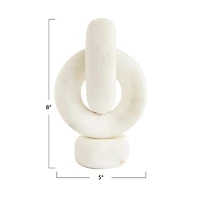 Hello Honey® 8" White Decorative Marble Chain Link Taper Candle Holder