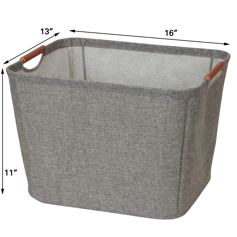 Household Essentials Storage Bin with Wood Handles