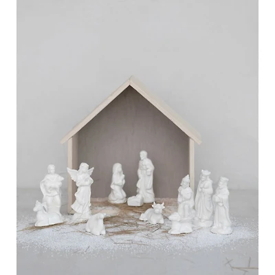 Hello Honey® 10.75" Natural Wood Crèche