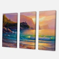 Designart - Romantic Beach During Warm Sunset