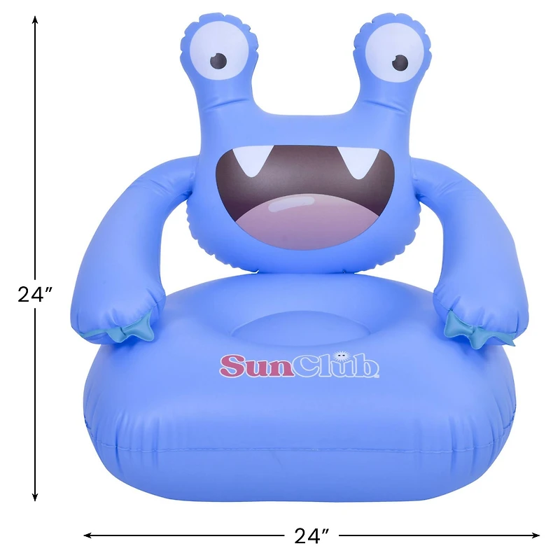 SunClub 2ft. Blue Monster Inflatable Poolside Children's Chair