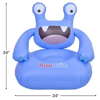 SunClub 2ft. Blue Monster Inflatable Poolside Children's Chair