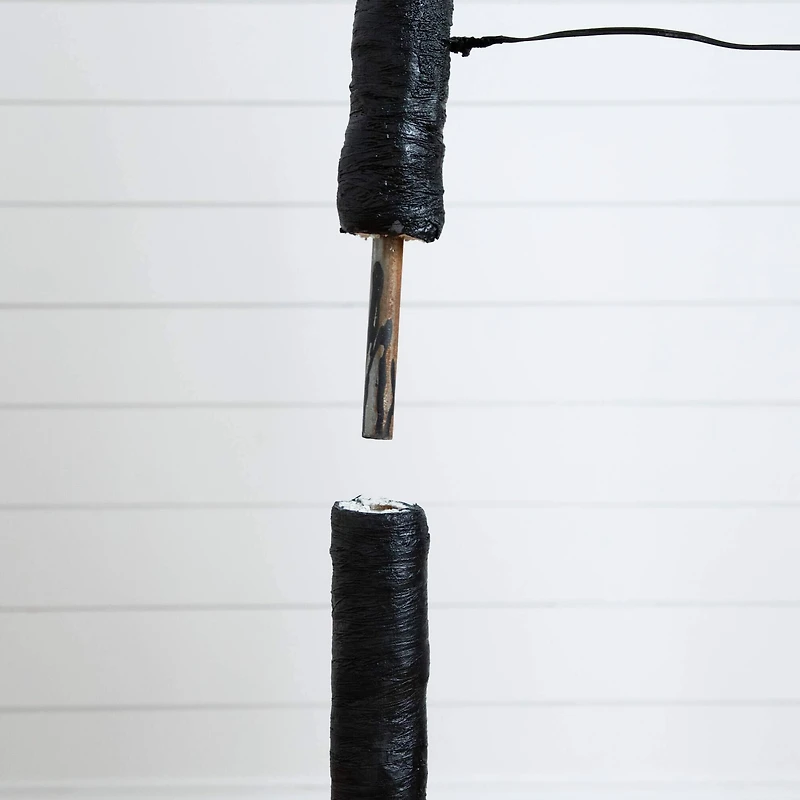 7ft. Pre-Lit Halloween Black Twig Artificial Tree with 390 Orange & Purple LED Lights