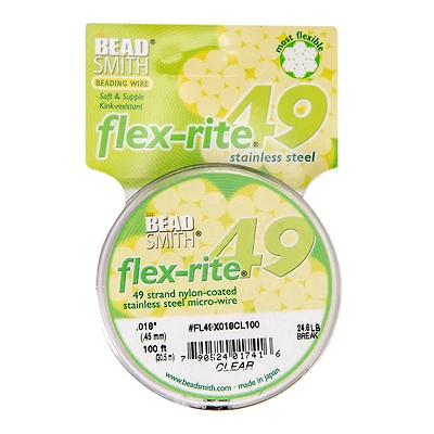 The Beadsmith® Flex-rite® 0.018" Clear 49 Strand Wire