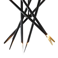 Black Metal 12 Light Chandelier with Suspension Rod 8" x 8" x 62"