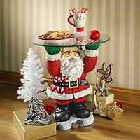 Design Toscano 21.5" Santa Claus Sculptural Glass-Topped Holiday Table