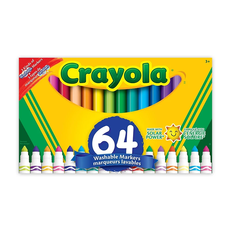 6 Packs: 64 ct. (384 total) Crayola® Broad Line Washable Markers Variety Pack
