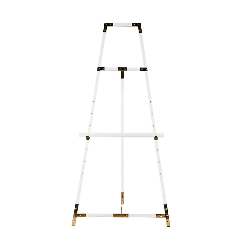 56.5" Clear Acrylic Plastic Adjustable 7-Tier Display Easel with Gold Accents & Chain Support